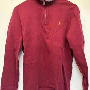 Ralph Lauren Polo Sz Med Burgandy pull over 100% Cotton